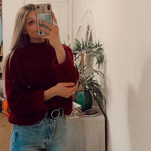 Top shop maroon sweater